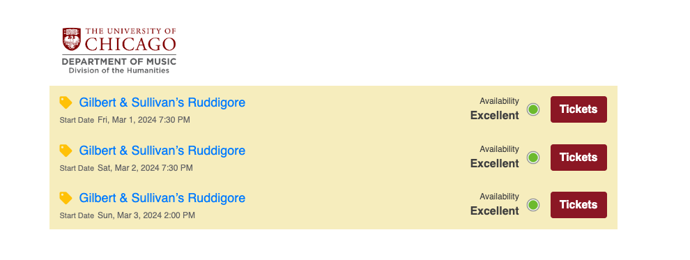 UChicago Arts Ticketing page