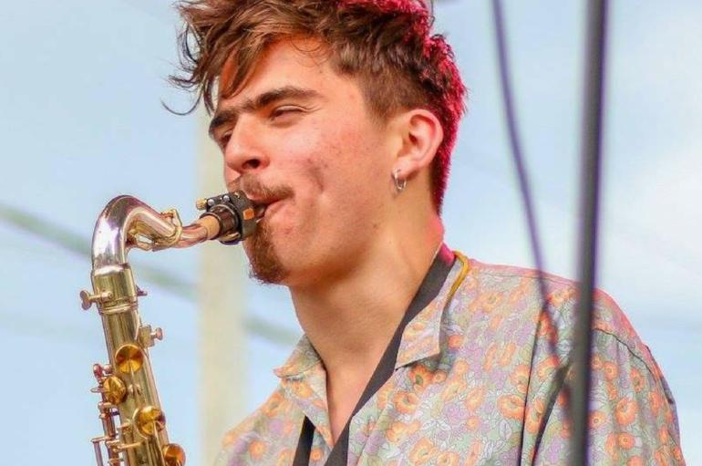 Jacob Secor playing Saxophone