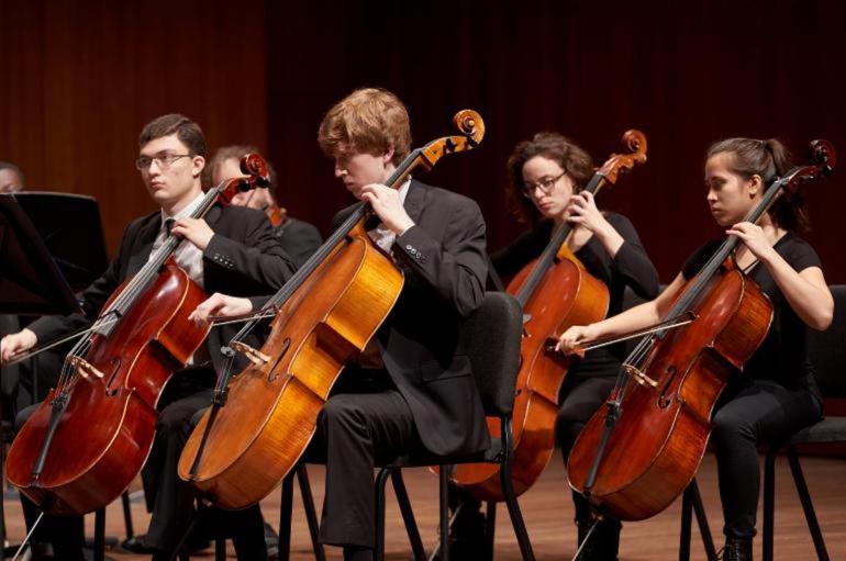 Cello section of University Chamber Orchestra