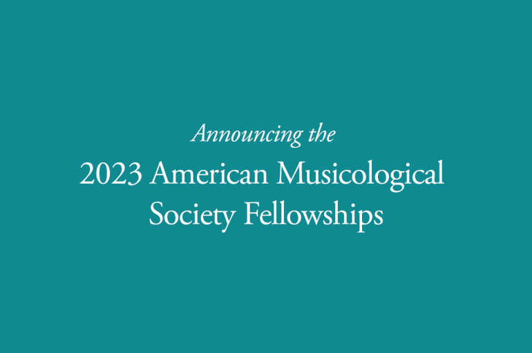 2023 American Musicological Society fellowships