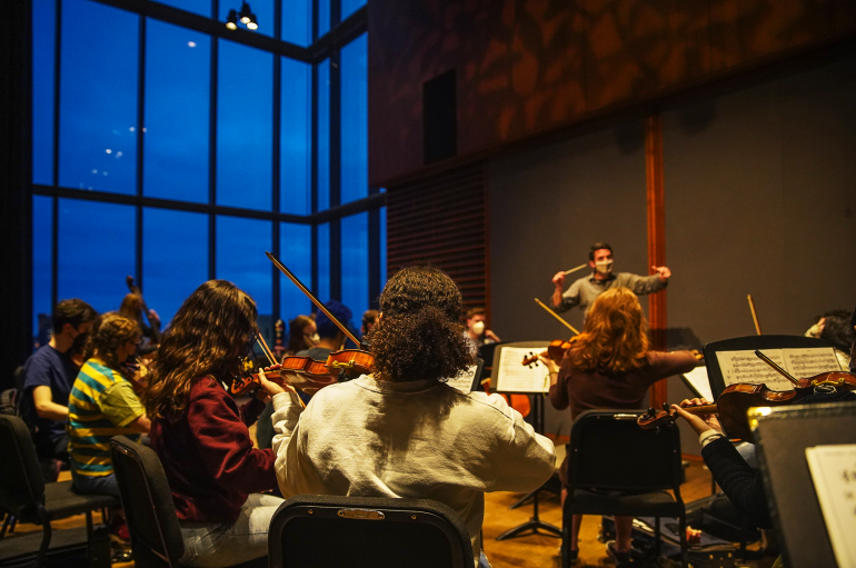 University Chamber Orchestra in rehearsal