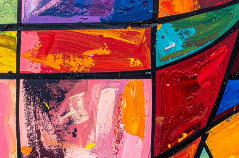 Abstract colorful artwork from New Directions in Salvage Poetics poster
