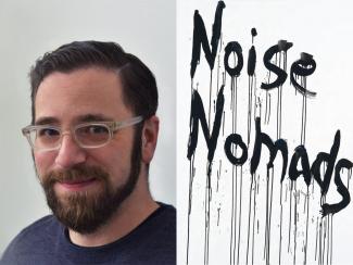 Seth Brodsky next to cover art "Noise Nomads"