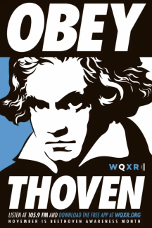 Poster with photo of Beethoven and text "OBEYTHOVEN"