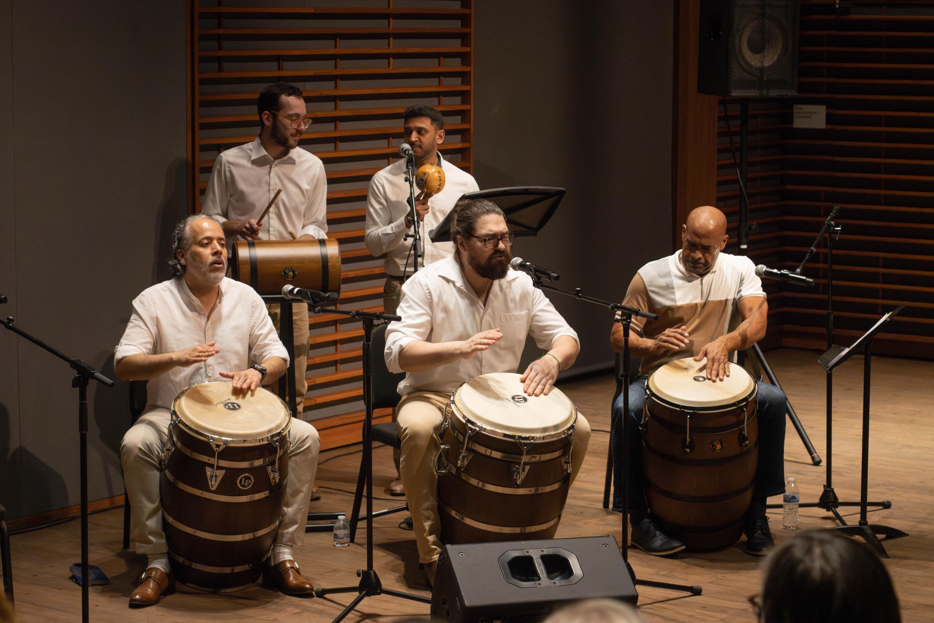 Afro-Cuban Folkloric Ensemble performing in the Logan Center