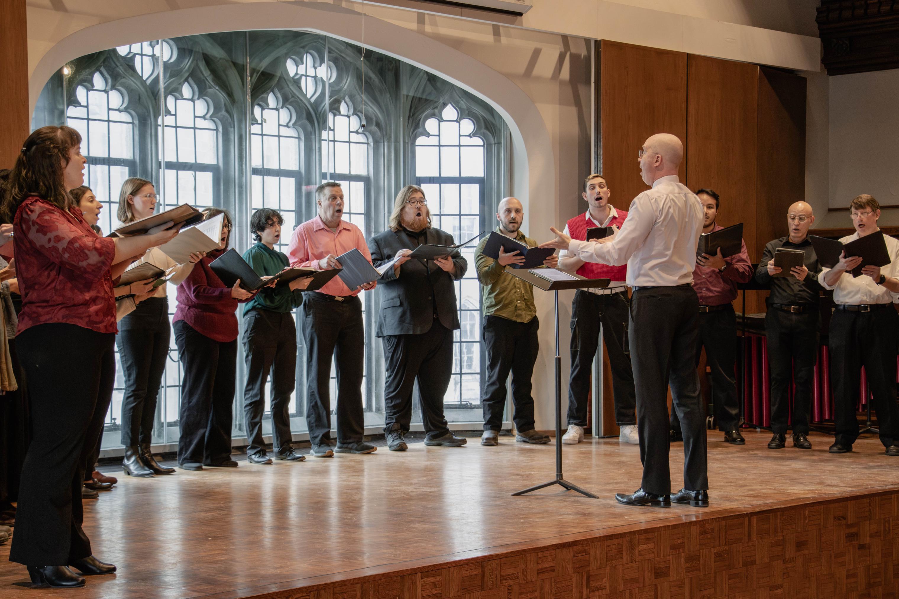 Members of the Early Music Ensemble performing in Fulton Recital Hall
