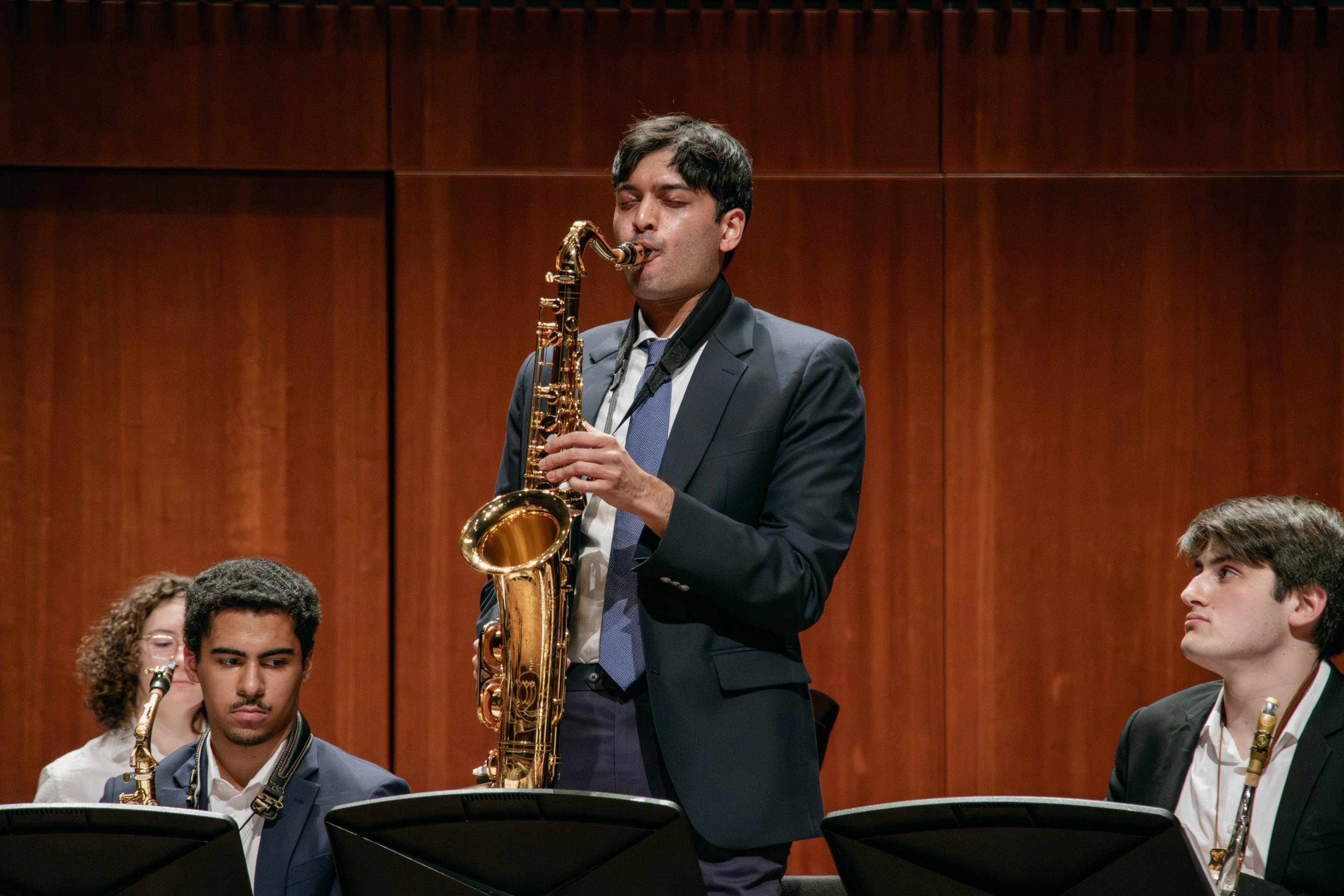 Jazz Ensemble performing in the Logan Center