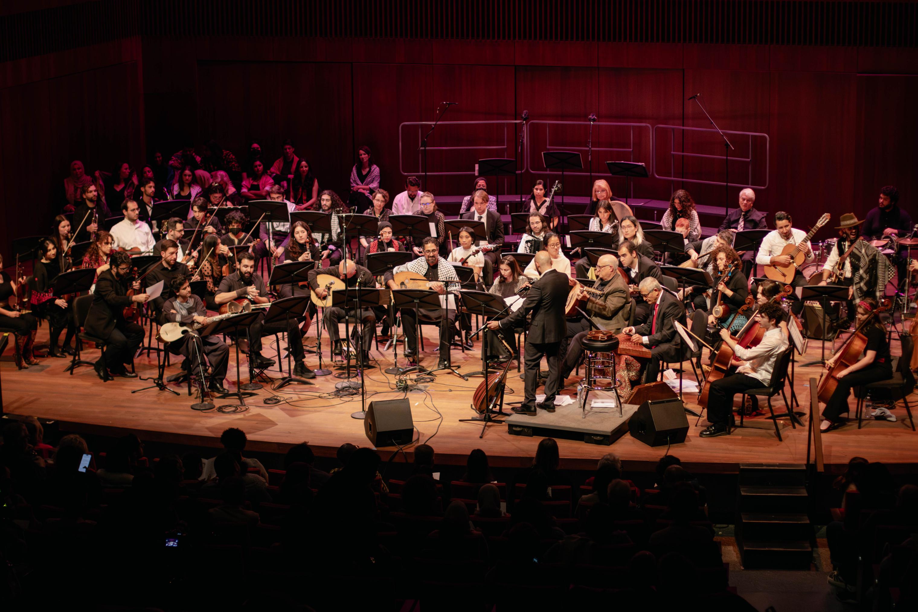 Middle East Music Ensemble performing in the Logan Center