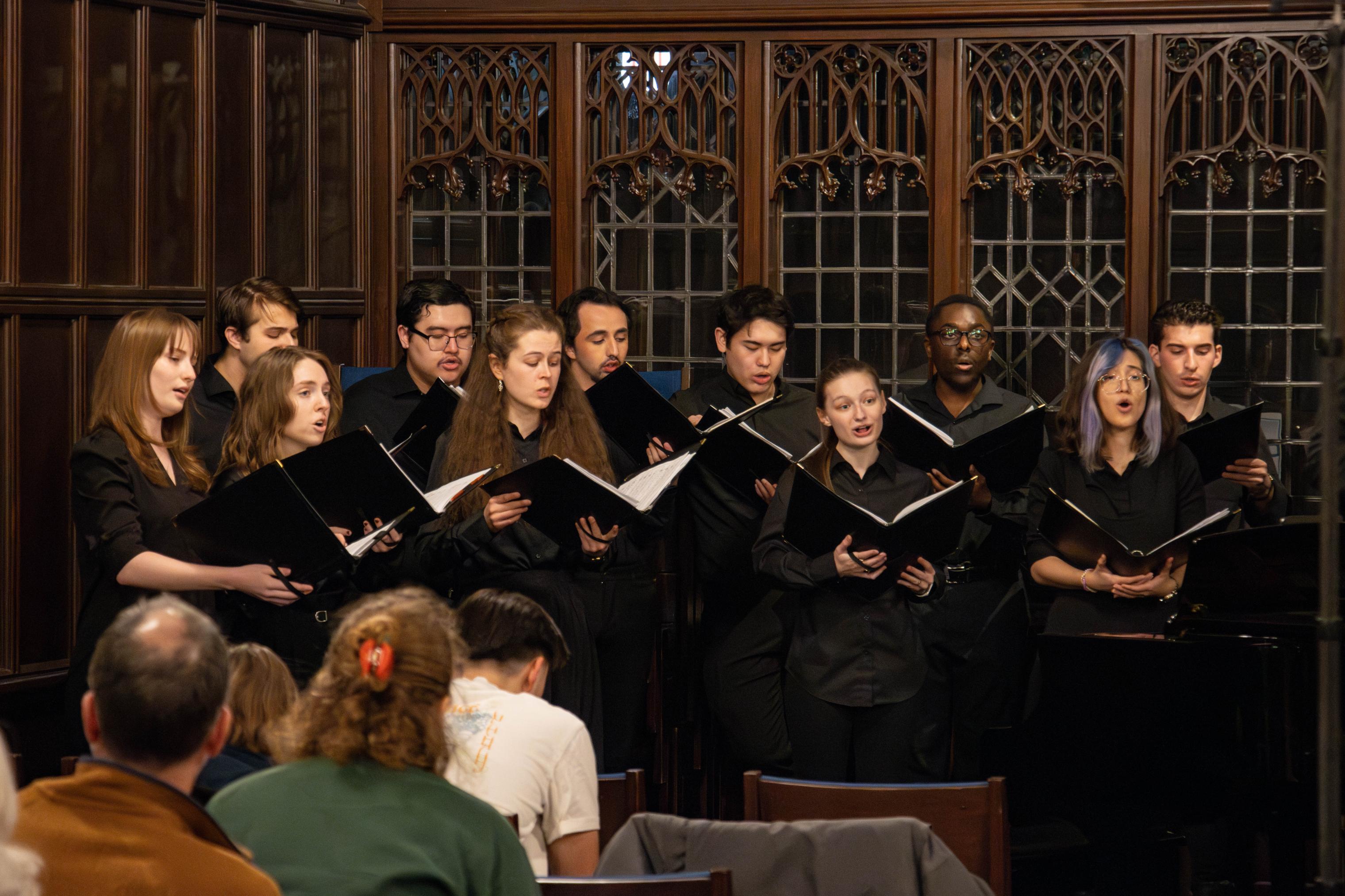 Motet Choir performing at Bond Chapel