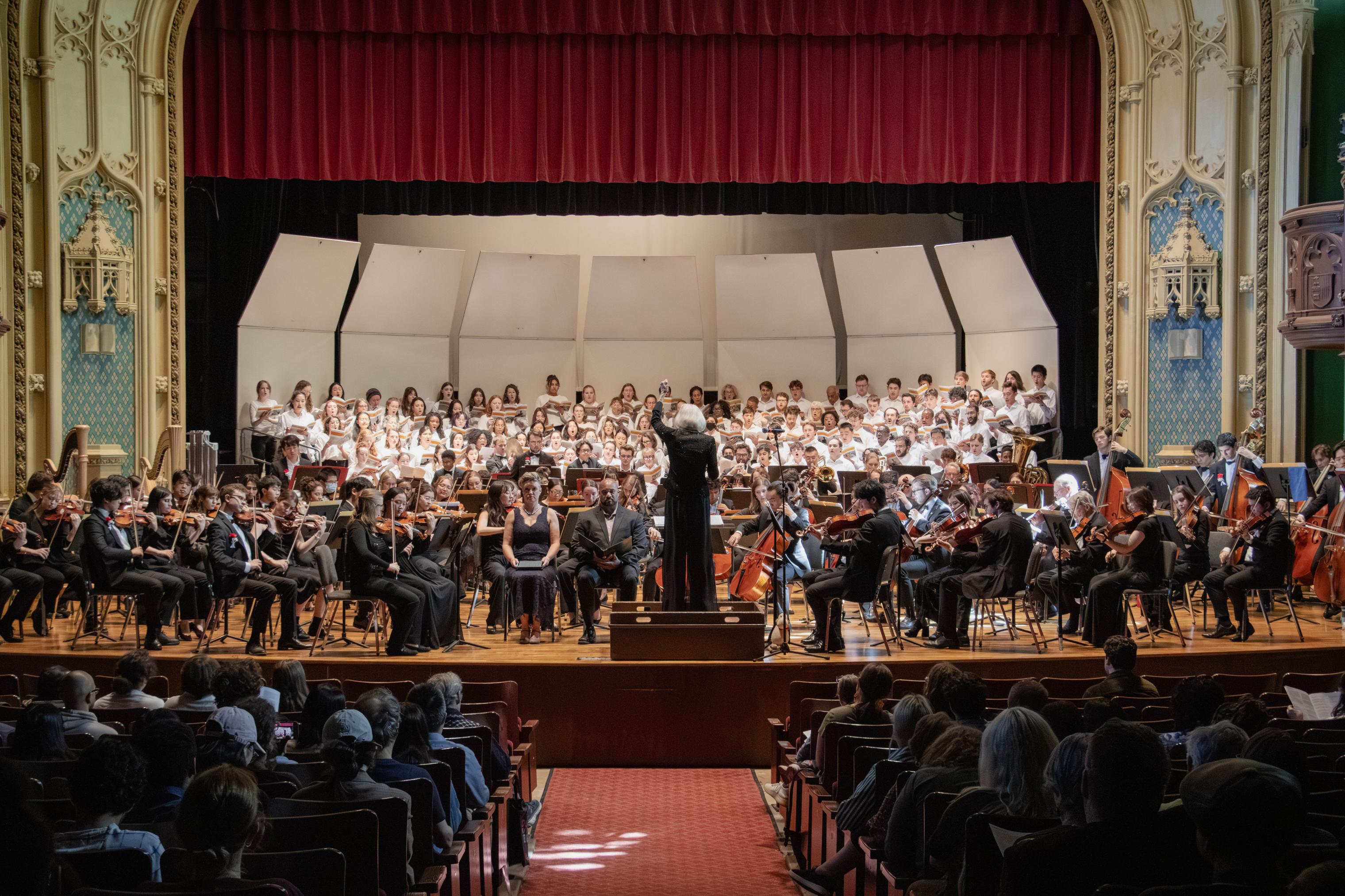 University Symphony Orchestra with the University Chorus and Motet Choir performance in Mandel Hall