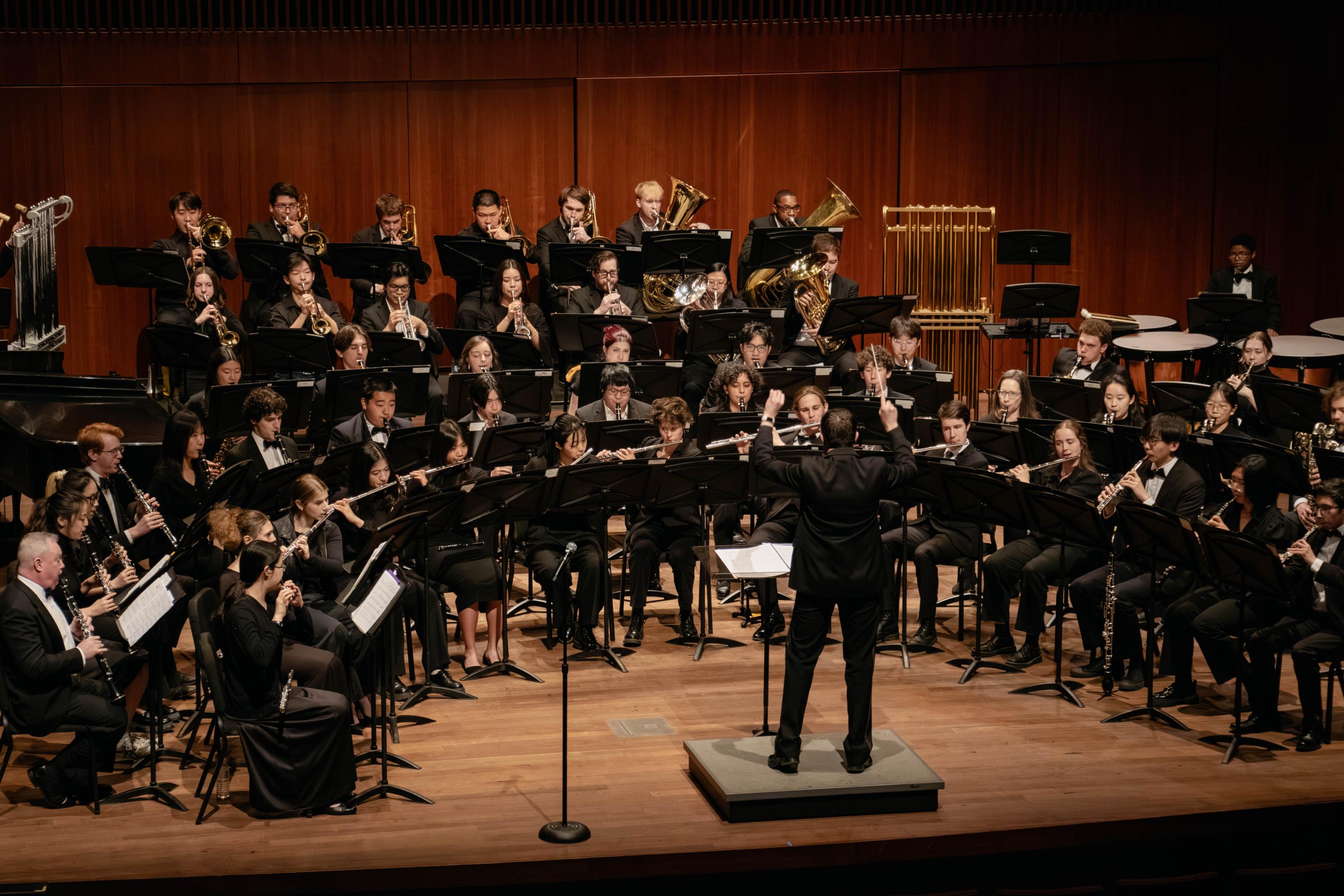 University Wind Ensemble performing at the Logan Center
