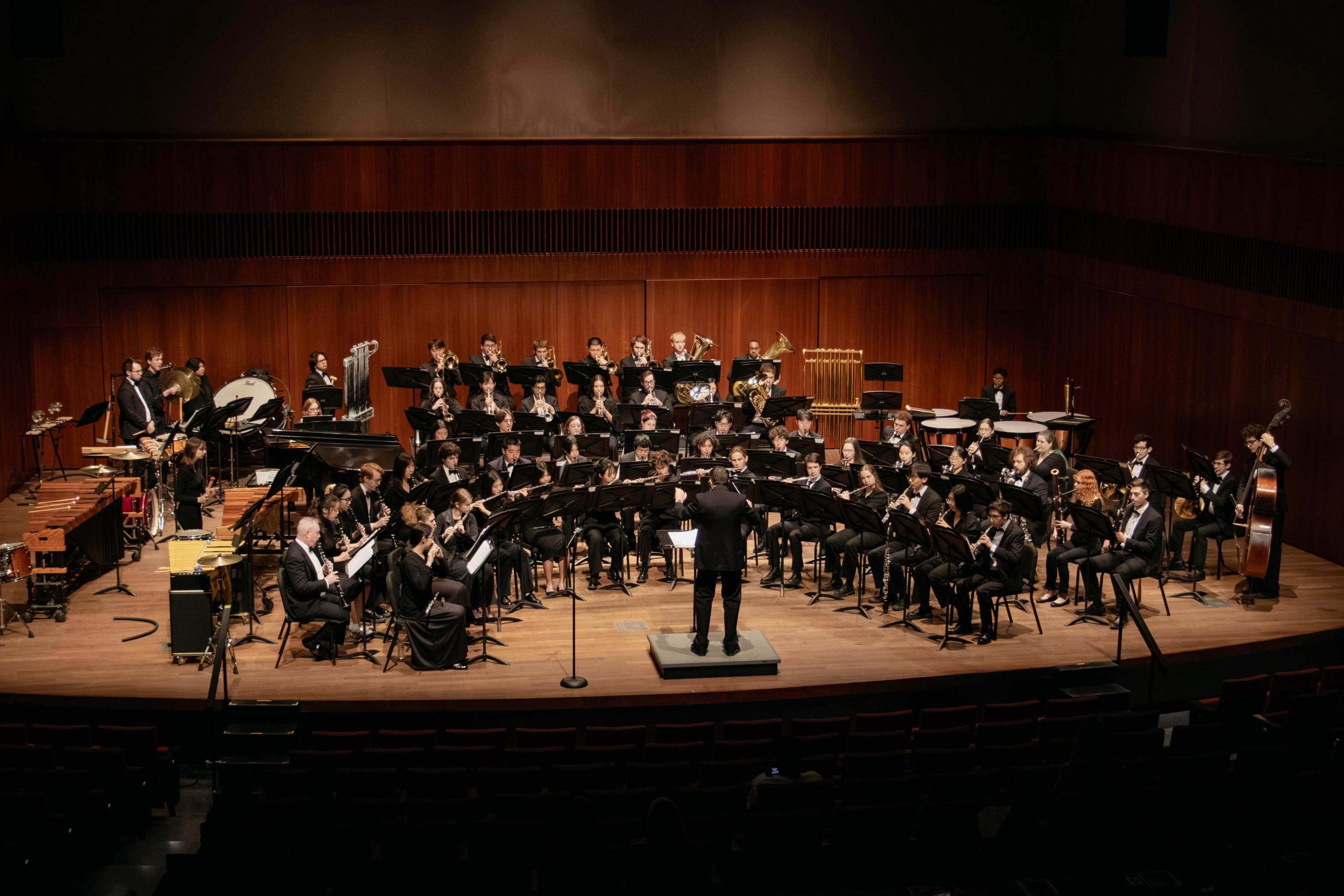University Wind Ensemble performing at the Logan Center