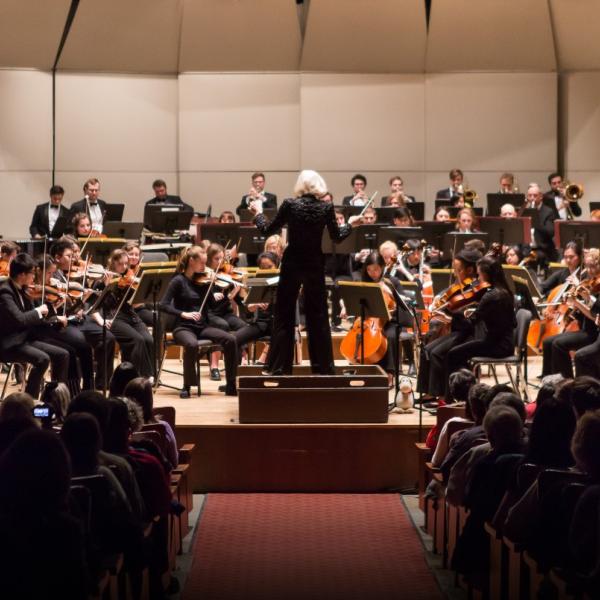 University Symphony Orchestra on stage
