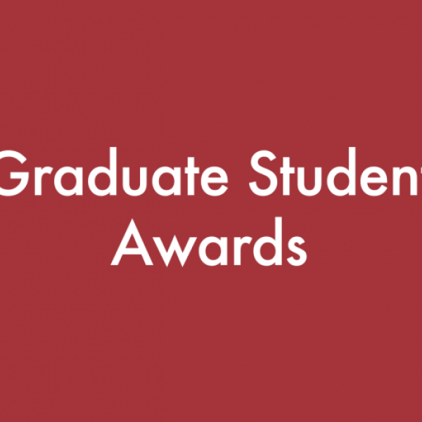 White text over a red background, reading "Graduate Student Awards"